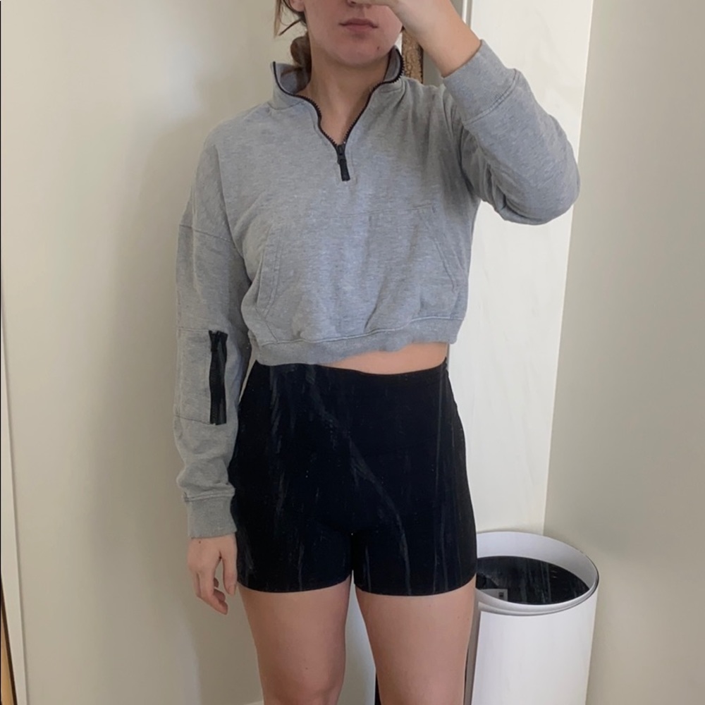 Crop Half Zip Sweatshirt